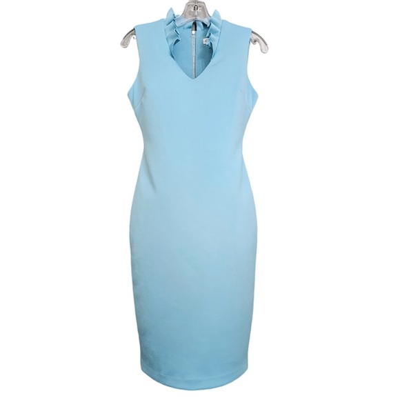 Elegant Blue Sleeveless Dress - Picture 8 of 10